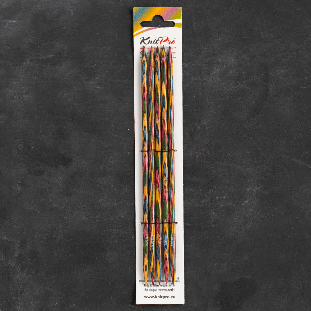 KnitPro Symfonie 5 mm 20 cm Ahşap 5'li Çorap Şişi - 20111